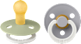 Schnuller Colour Glow Latex rund, grün/grau, Gr. 1, 0-6 Monate BIBS