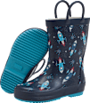 Gummistiefel mit Raketen-Muster, blau, Gr. 24/25 Kilmanock