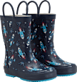 Gummistiefel mit Raketen-Muster, blau, Gr. 24/25 Kilmanock