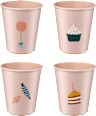 Becher aus recyceltem PET-Material "Celebration", pale/tuscany (9x8 cm) LIEWOOD