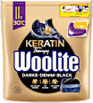 Żelowe kapsułki do prania z keratyną czerń, ciemne kolory i jeans  Woolite