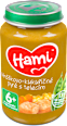 příkrm hráškové pyré s kukuřicí & telecím Hami