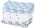 Babywaschtücher aus Baumwoll-Musselin 30x30cm, blau/weiß/grau Motherhood