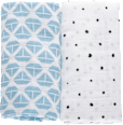 Einschlagtücher aus Baumwolle 100x120cm, Schiffe/Punkte Motherhood