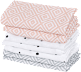 Babywaschtücher aus Baumwoll-Musselin 30x30cm, rosa/weiß/grau Motherhood