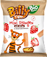 Kindersnack Mini Stangen Hirse Erdbeergeschmack, ab 3 Jahren Billy Tiger