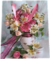 Pungă cadou model floral L 26x32x10 cm SAV COM