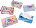 Papír zsebkendő dobozos Deluxe Design, 3 rétegű, többféle ZEWA