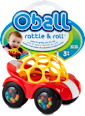 Spielzeugauto Rattle & Roll gelb-rot Oball