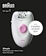 Simple Silk-epil 1 električni epilator SE-1000 Braun