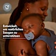 Schnuller Soft Silikon, hellblau/uni, 0-6 Monate Medela
