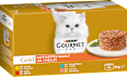 Nassfutter Katze mit Huhn, Rind, Thunfisch & Lachs, Gold - raffiniertes Ragout, Multipack (4x85 g) Purina Gourmet