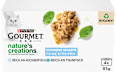 Nassfutter Katze mit Hochseefisch, Spinat & Reis, nature's creations, Multipack (4x85 g) Purina Gourmet