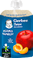 Плодово пюре с ябълка и кайсия, 6м.+ Gerber
