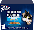 Nassfutter Katze, Geschmacksvielfalt aus dem Wasser in Gelee, Multipack (24x85g) Felix