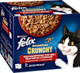 Nassfutter Katzen, Crunchy Geschmacksvielfalt vom Land, Multipack (20x85g + 2x40g) Felix