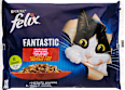 Teljes értékű állateledel aszpikban, felnőtt macskáknak, csirkével-marhával, 4x85 g Felix