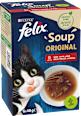 Nassfutter Katze mit Rind, Huhn & Lamm, Soup Original Multipack (6x48 g) Felix