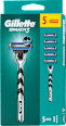 Maszynka do golenia z wymiennymi ostrzami MACH3 + 5 wkładów Gillette
