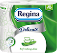 Delicate toalettpapír, Aloe Vera, 4 tekercs, 3 rétegű Regina