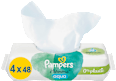 Nedves törlőkendő, Aqua, 4x48db Pampers Harmonie