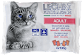 Multi pakiranje mokre hrane za odrasle mačke Govedina + Losos, 4x100 g LECHAT EXCELLENCE
