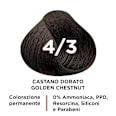Crema Colorante Permanente per Capelli + Sense 4/3 Castano Dorato vitalcare
