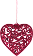 Ukras za božićnu jelku – Srce, crveno  ZOVAK