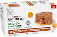 Nassfutter Katze mit Huhn & Rind, nature's creations Mousse mit Saucenherz, Multipack (4x85 g) Purina Gourmet