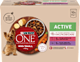 Nassfutter Hund mit Rind & Ente, MINI Active für kleine Rassen, Multipack (10x85 g) PURINA ONE