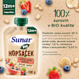 BIO ovocná kapsička Hopsáček jahoda, banán, čučoriedka a ovsené vločky Sunar