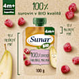 BIO příkrm v sáčku 100% ovoce hruška, malina Sunar