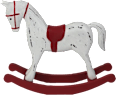 houpací koník bílo-červený MOREX