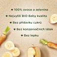 BIO příkrm v sáčku 100% ovoce a zeleniny jablko, banán, mrkev Sunar