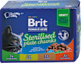Krmivo pre kastrované mačky v kapsičke Premium By Nature Sterilised plate - mix 12x100 g Brit