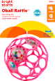Ohybná loptička Oball Rattle - 0 m+, ružová Oball