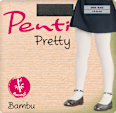 Детски чорапогащник Pretty Bambu, черен цвят, размер 3 ( 6-8 години) Penti