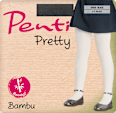 Детски чорапогащник Pretty Bambu, черен цвят, размер 2 ( 4-5 години) Penti