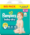 Windeln Baby Dry Gr.4+ Maxi Plus (10-15kg), Big Pack Pampers