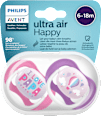 Schnuller ultra air happy Silikon, pink/lila, 6-18 Monate PHILIPS AVENT