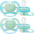 Schnuller ultra air night Silikon, blau/grün, 0-6 Monate PHILIPS AVENT