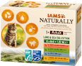 Nassfutter Katze land & sea collection in Sauce Naturally Mix, Multipack (12x85 g) IAMS