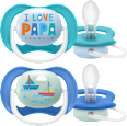 Schnuller ultra air happy Silikon, blau/weiß, 6-18 Monate PHILIPS AVENT