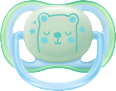 Schnuller ultra air night Silikon, blau/grün, 0-6 Monate PHILIPS AVENT