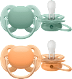 Schnuller ultra soft Silikon, apricot/grün, 0-6 Monate PHILIPS AVENT