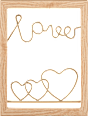 Holzbilderrahmen mit Metallschriftzug "love" & Herzen, natur/gold Dekorieren & Einrichten