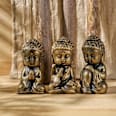 Poly-Buddha, gold-schwarz (10 cm) Dekorieren & Einrichten
