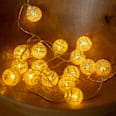 LED Lichterkette, Wabenbälle klein, roségold-beglittert Dekorieren & Einrichten