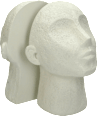 Buchstütze  "Gesichter" (2tlg), weiß (32x11x22,5cm) keine Marke