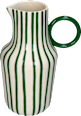 Krug aus Keramik, gestreift weiß/grün (22x16x11 cm) Dekorieren & Einrichten